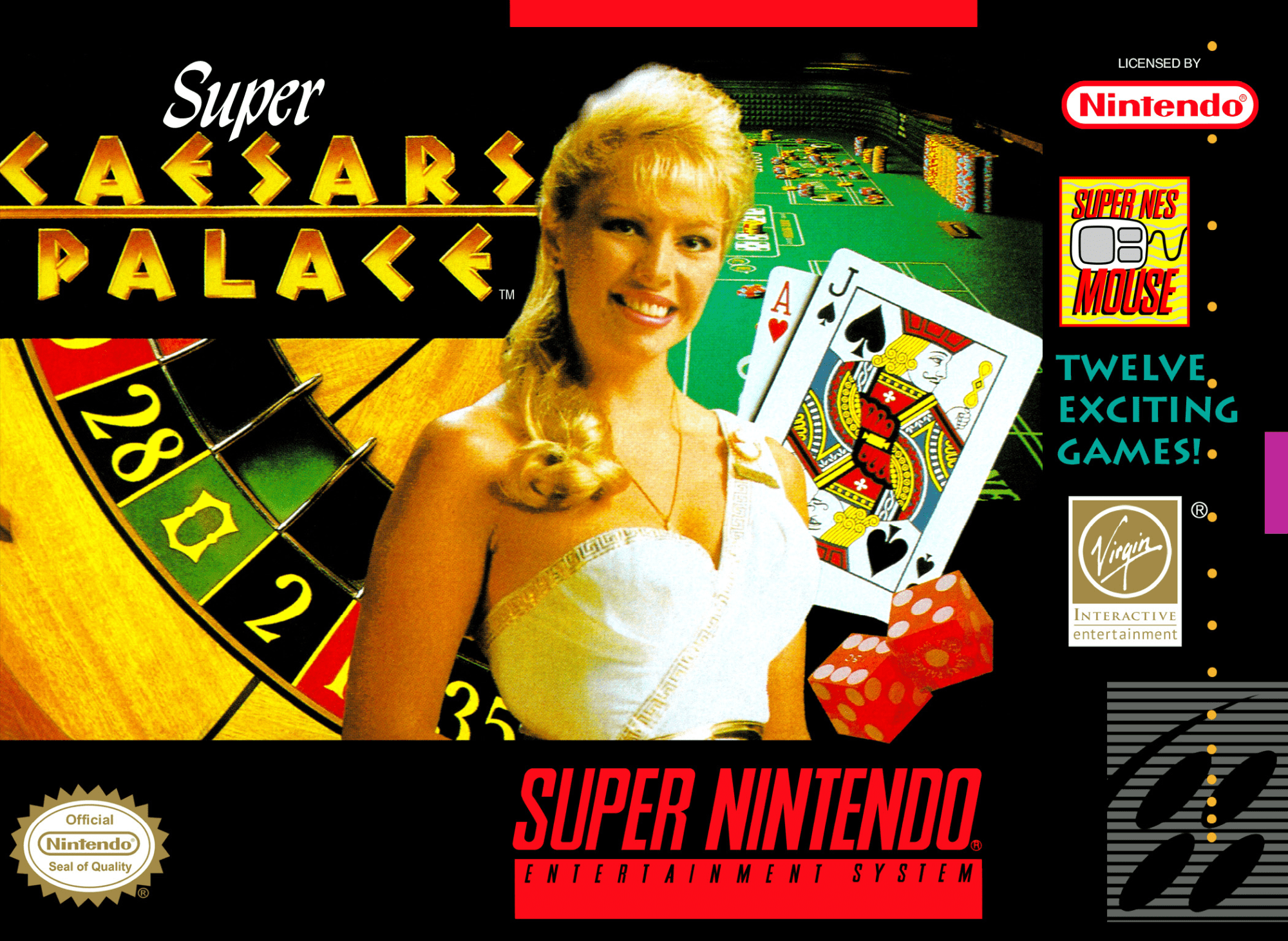 Super Caesar's Palace box art for Super Nintendo